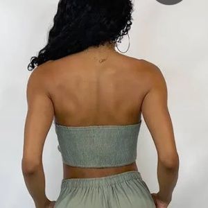 Malibu Bum Sabrina Wrap Top Medium Sage green brand new never worn